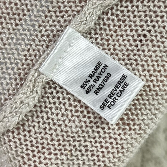 Cato Beige Open Knit Lightweight Open Front Tunic Length Cardigan Sweater L - Picture 5 of 5